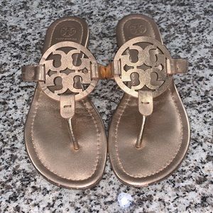 Tory Burch Rose Gold Miller Sandals Size 7.5